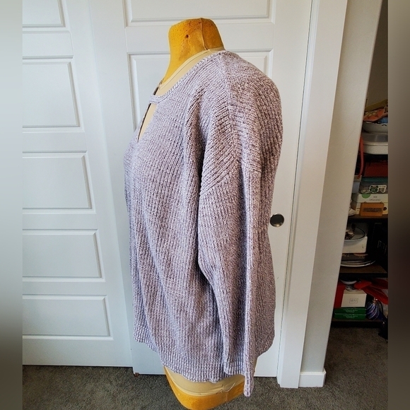 TORRID GREY MARL KEYHOLE TUNIC SWEATER COTTON BLEND WOMEN SIZE 2 2X PULLOVER - Picture 4 of 13